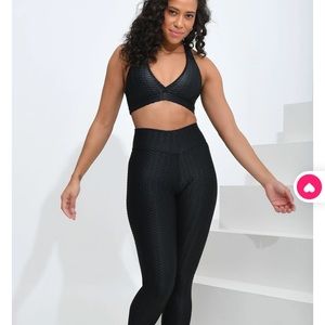 Bb black croc leggings crop